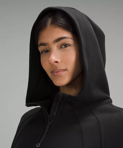 A Scuba Oversized Half-Zip Hoodie (Black)