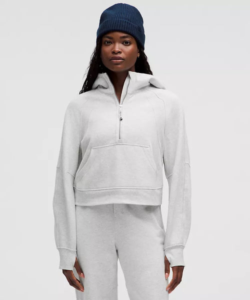 A Scuba Oversized Half-Zip Hoodie (Light grey)