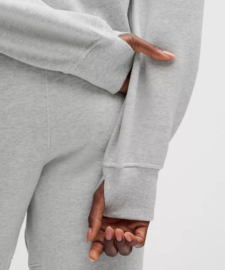 A Scuba Oversized Half-Zip Hoodie (Light grey)