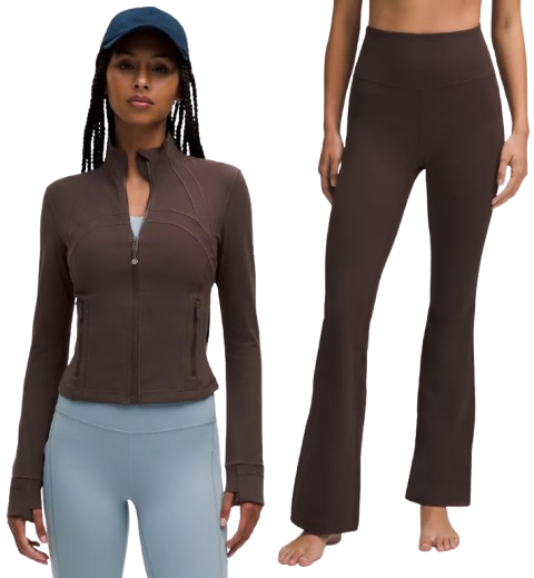 Define Jacket & High Rise Flared Align Pant (Brown)