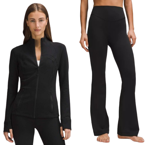 Define Jacket & High Rise Flared Align Pant (Black)