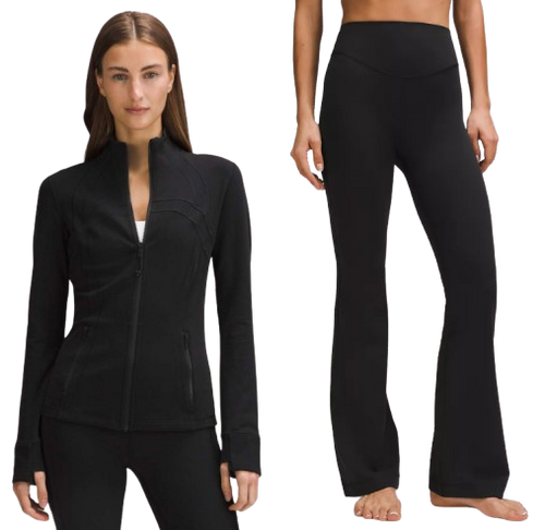 Define Jacket & High Rise Flared Align Pant (Black)