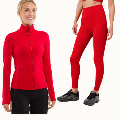 Define Jacket & High Rise Align Pant (Red)